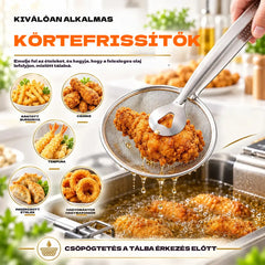 🍟🍗【Vásárolj 1-et, kapsz 2-t ingyen】2 az 1-ben pókhálós fogó és lefölöző: rozsdamentes acél sütő- és csepegtetőeszköz
