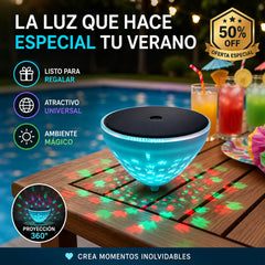 ☀️🐠 Lámpara solar flotante para piscina con proyección de peces💡💦