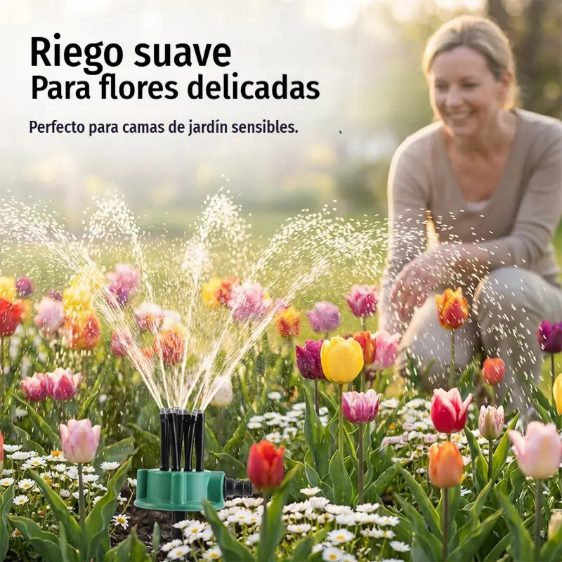 🌿 Aspersor de Jardín 360° Ajustable | Riego Fácil y Preciso para Plantas y Césped 💧