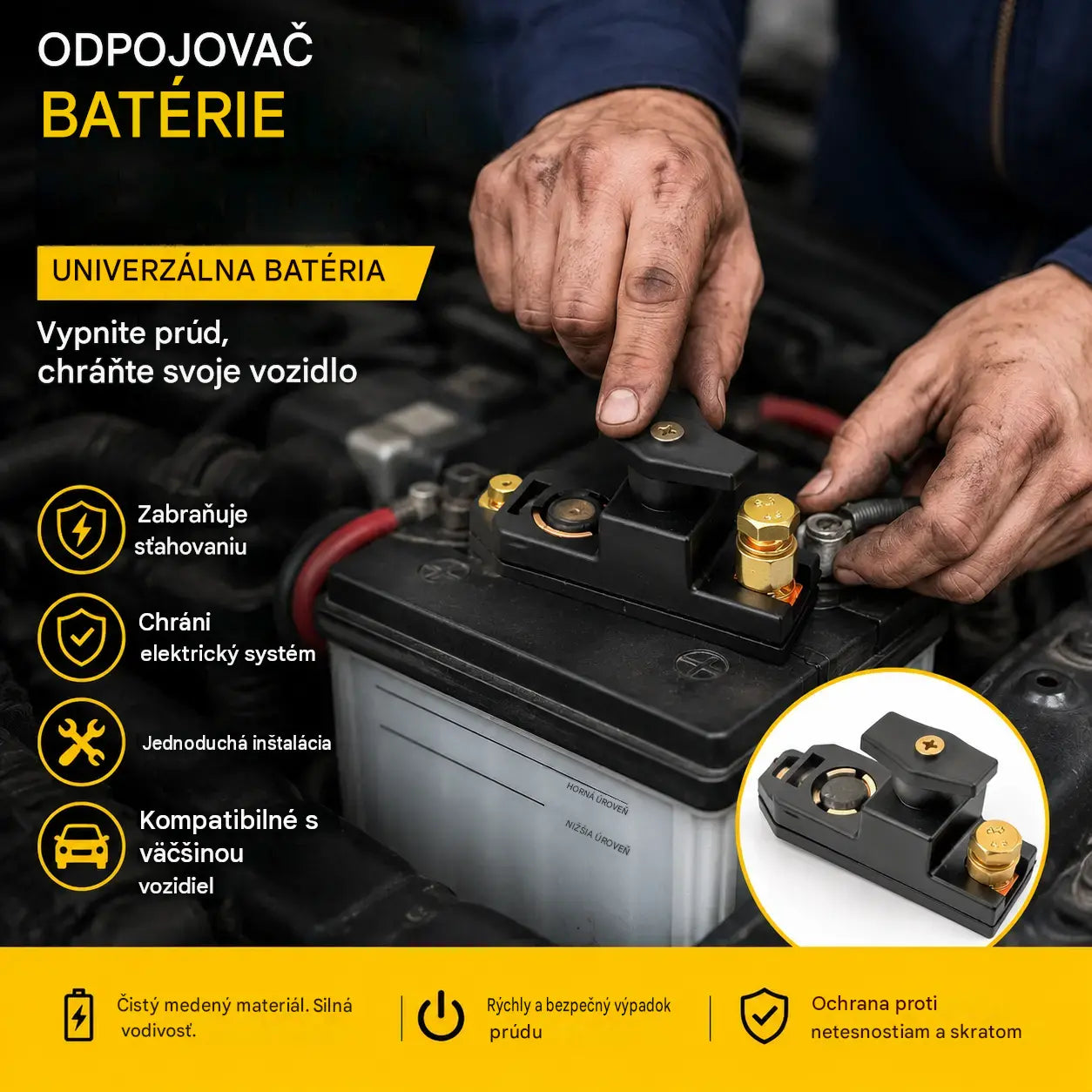 🚗🧰Univerzálny spínač na odpojenie autobatérie