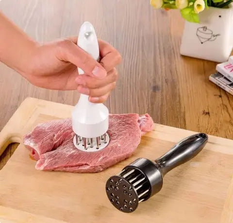 Aguja ablandadora de carne de acero inoxidable de 21 puntas para bistec, barbacoa y cocina.