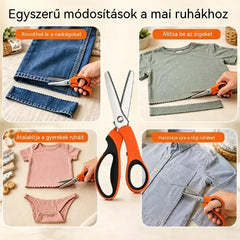 👗✂️ Díszszélű szabóolló – Professzionális cikkcakk és hullámos vágás | Tökéletes anyagokhoz, patchworkhöz és kreatív projektekhez