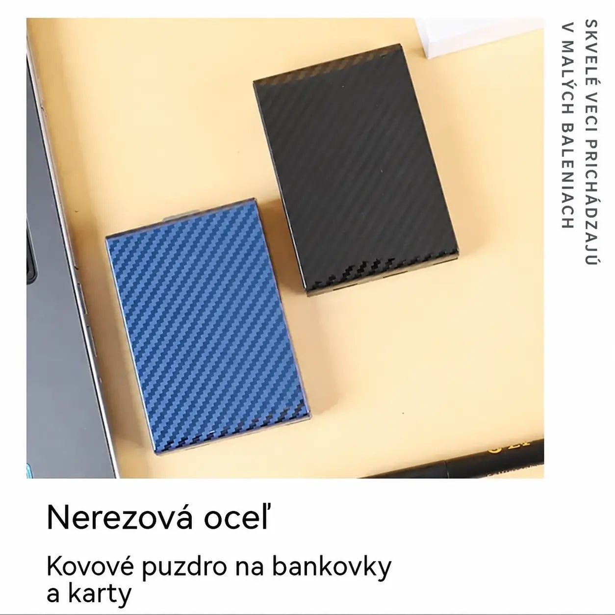 🛡️✨ Kovové puzdro na karty z nehrdzavejúcej ocele s RFID ochranou — tenké, elegantné a bezpečné pre vaše karty.