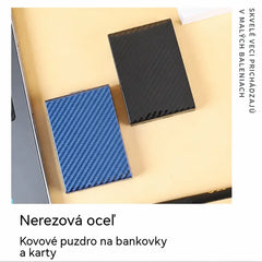 🛡️✨ Kovové puzdro na karty z nehrdzavejúcej ocele s RFID ochranou — tenké, elegantné a bezpečné pre vaše karty.