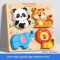 🔥【1 juego de 4 estilos】👧🏻🧩 Rompecabezas 3D de madera Montessori para educación infantil