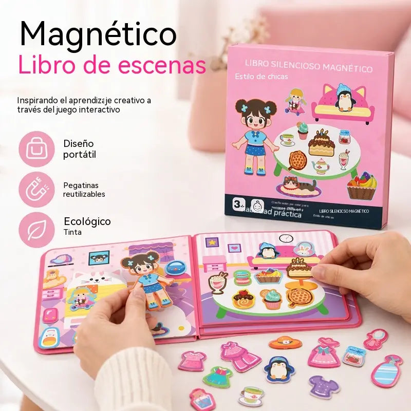 🧲 Libro de Actividades Magnético para Niños | Juegos Creativos, Escenas Interactivas y Diversión Sin Pantallas