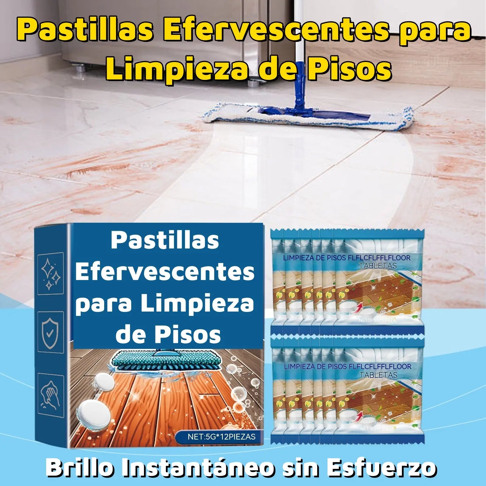 ✨【50%OFF】 Pastillas Efervescentes para Limpieza de Pisos – Brillo Instantáneo sin Esfuerzo