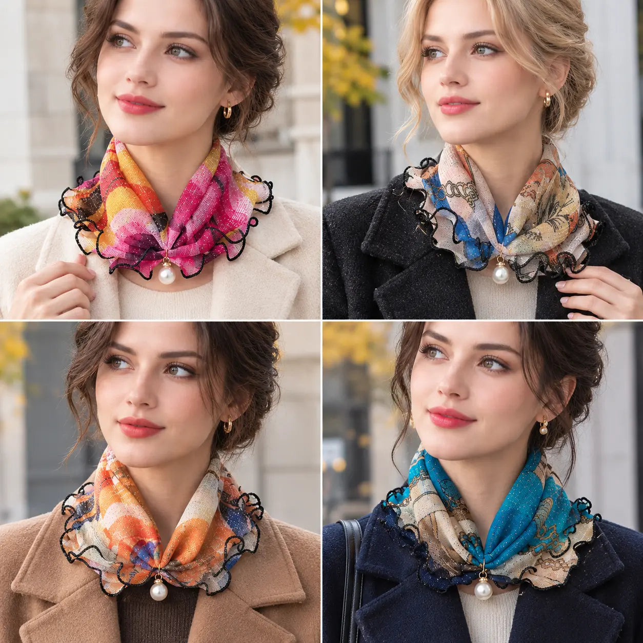 🔥4 piezas🔥Novedad para otoño e invierno🔥Collar de piel sintética cálido, moderno y versátil