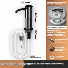 Dispensador de jabón y detergente integrado para fregadero de cocina, fabricado en acero inoxidable de primera calidad, con tubo extensible directo al cristal y bola de gravedad 304, bombeo rápido.