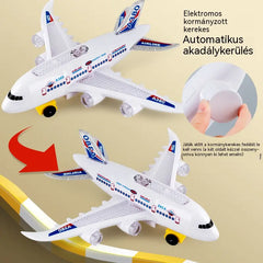 🥳🔥 Féláras ajánlat! 📣✈️ Méretarányos elektromos repülőgép modell, valósághű motorhangokkal és villogó LED lámpákkal felszerelve.