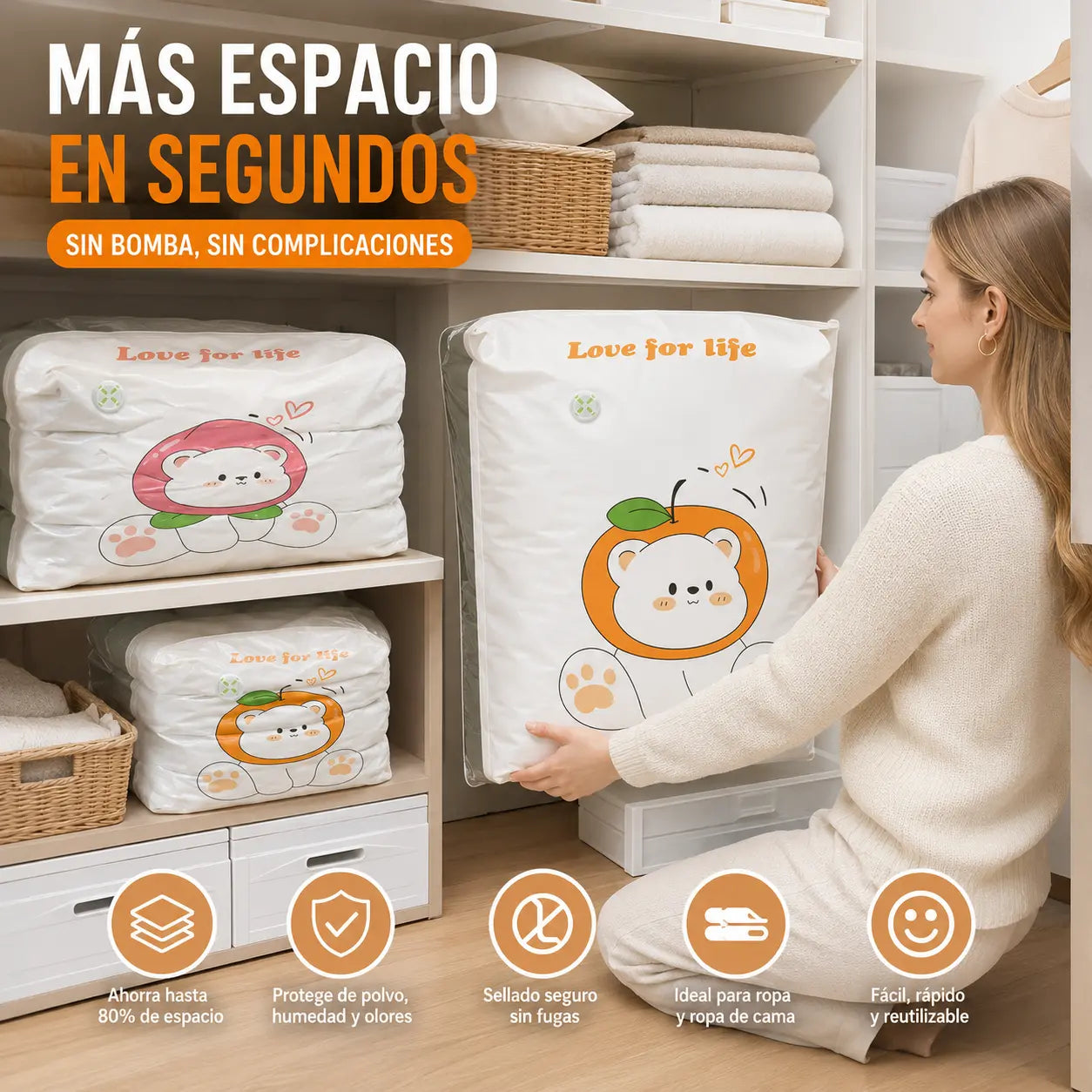 ✨🗃️ 5 artículos por 30 euros 💨 Bolsa de almacenamiento al vacío grande y compresible: no requiere bomba, es a prueba de fugas e ideal para ahorrar espacio en maletas y en casa ✈️