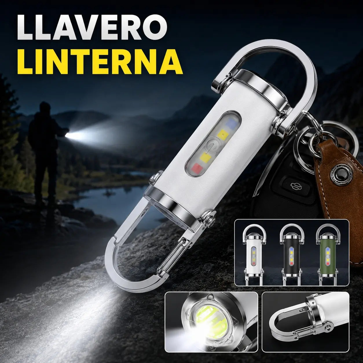 🔥🔥【Compra 1 y llévate 1 gratis】🔥Gran oferta🔥Linterna mini para llave súper brillante e impermeable con salida de 1200 lm