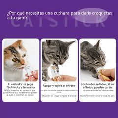 🔥💞Cuchara para alimentar gatos - Diseño de cuchara ancha tipo cuchara que se puede apretar con una sola mano.