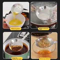 🍲 3 piezas🍲 Cuchara Coladora de Acero Inoxidable 304 | ¡Filtra Espuma y Residuos Fácilmente!