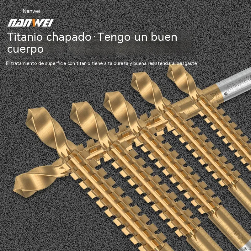 🛠️6 piezas por 27 euros ✨ Juego de brocas helicoidales: recubiertas de titanio, dentadas, aptas para múltiples materiales 🔩
