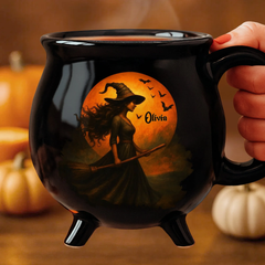 🧙‍♀️🎃Kreativní a jedinečný hrnek s drahokamy v podobě čarodějnického kotle