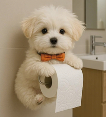 🐕Lindo porta rollo de papel higiénico con temática de cachorro