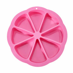 🍰 Molde triangular de silicona de 8 cavidades – 23 cm de diámetro, fácil de desmoldar, disponible en 3 colores. ¡Perfecto para preparar postres individuales! ✨🎂