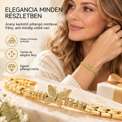 🦋 Spóroljon 50%-ot! ✨ 18 karátos arany pillangós karkötő: finom szemek, elegáns kidolgozás ✨