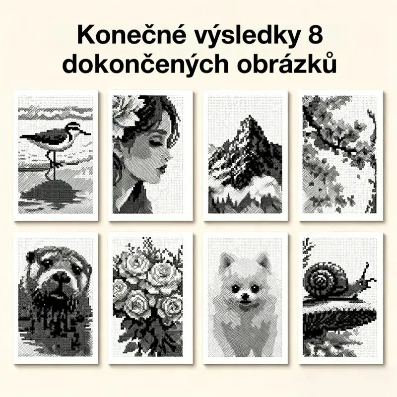 🎨🔢 Vybarvování podle čísel – 100 monochromatických záhad ve vysokém rozlišení 🖤📘