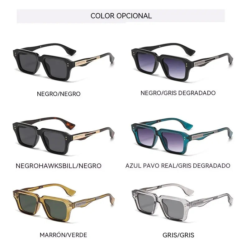 😎 Gafas de Estilo Lujo｜Montura Cuadrada Metálica Minimalista, Filtro de Luz Azul, Elegantes para Cualquier Ocasión