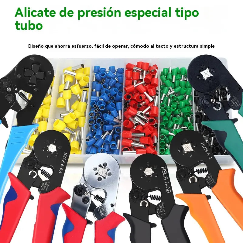 【800* Manguito terminal + 1* Alicates de crimpeado】🧰Kit de fundas para cables aislados, terminales y alicates de crimpeo