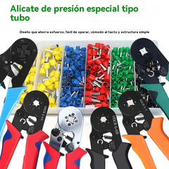 【800* Manguito terminal + 1* Alicates de crimpeado】🧰Kit de fundas para cables aislados, terminales y alicates de crimpeo