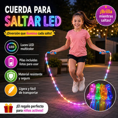 🌈 Comba LED Luminosa para Niños – ¡Salta, Juega y Diviértete con Cada Salto!