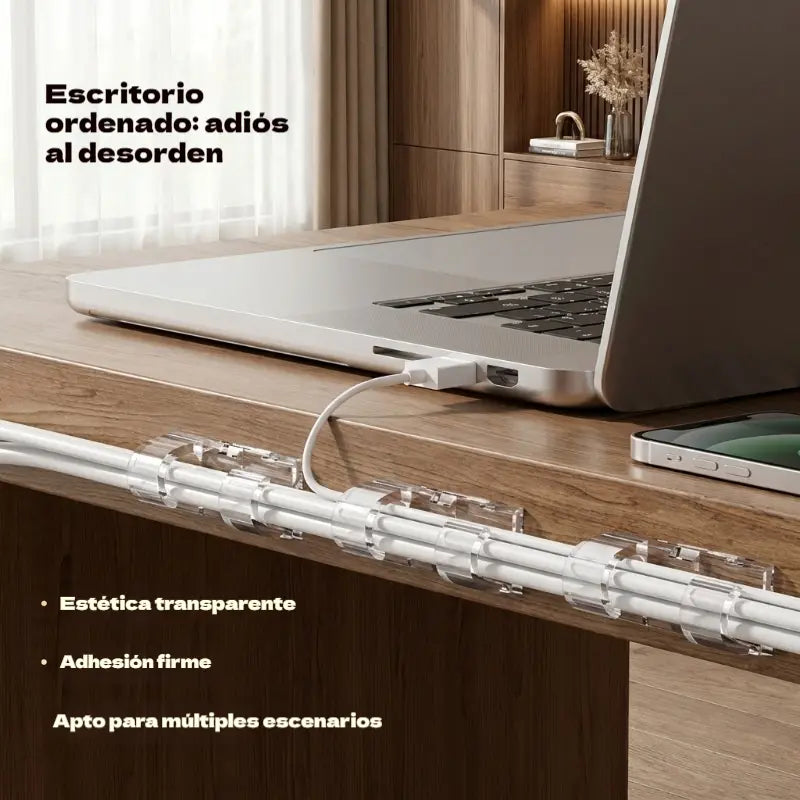 ✨🔌【180 piezas】Organizador de cables doméstico sin necesidad de taladrar