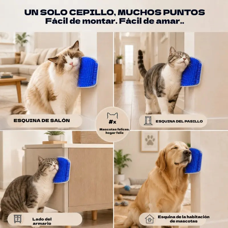 🐱🌿 Rascador para gatos: permite que tu gato se limpie solo en casa, dejando su pelaje suave y reduciendo las bolas de pelo ✨🧶