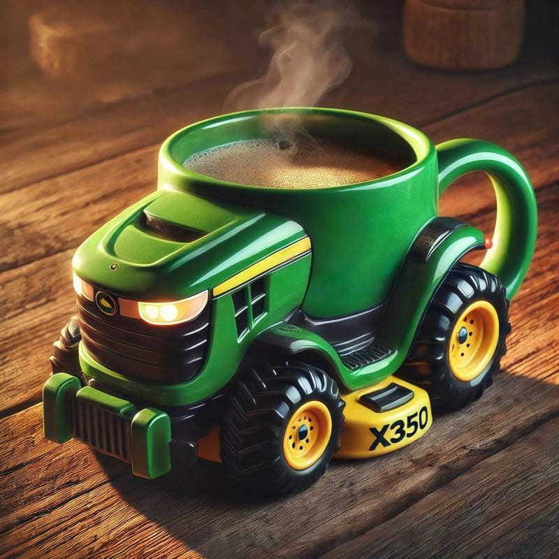 ☕Taza de café retro con forma de tractor agrícola