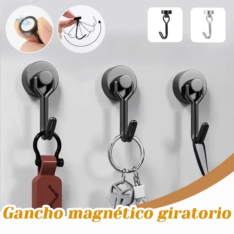 🔥【10 piezas】✨Gancho metálico magnético sin necesidad de taladrar, capacidad de carga máxima de 18 kg.