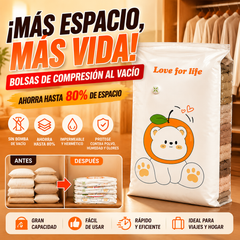 ✨🗃️ Juego de 5 piezas 💨 Bolsas de almacenamiento compresibles grandes: No se necesita bomba de aire, son a prueba de fugas, ideales para ahorrar espacio en tu maleta y en casa ✈️