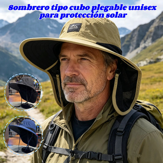 30%OFF🔥✨【Compra 1 y llévate 1 gratis（2 piezas）】🧢Sombrero tipo cubo plegable unisex para protección solar
