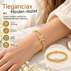 🦋 Spóroljon 50%-ot! ✨ 18 karátos arany pillangós karkötő: finom szemek, elegáns kidolgozás ✨