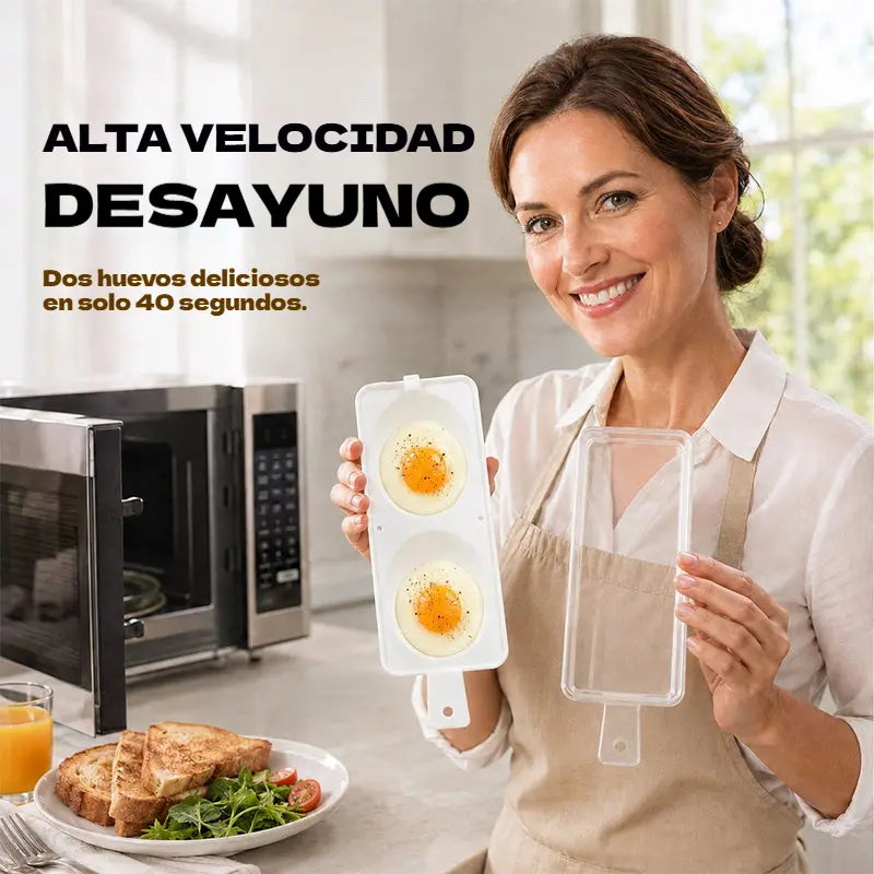 【Paquete de 3 piezas】🥳⏰50% de descuento🔥👨‍🍳Cocedor de huevos de microondas de doble cavidad🍳