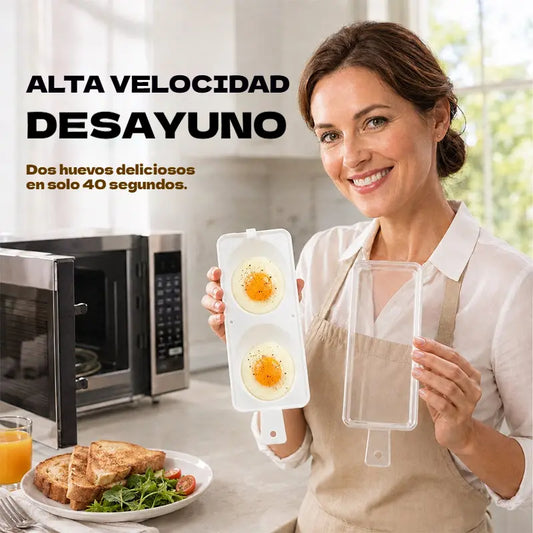 【Paquete de 3 piezas】🥳⏰50% de descuento🔥👨‍🍳Cocedor de huevos de microondas de doble cavidad🍳