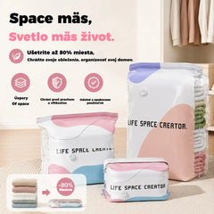 🧳【5-dielna sada 28 eur】💨 Veľké, stlačiteľné vákuové úložné vrecko: nevyžaduje pumpičku, je nepriepustné a ideálne na úsporu miesta v kufri a doma ✈️