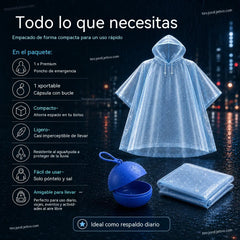 🌧️ Chubasquero Mini de Emergencia｜¡Llévalo Siempre Contigo! ☔2 bolas de lluvia+ 10 impermeables de repuesto✨