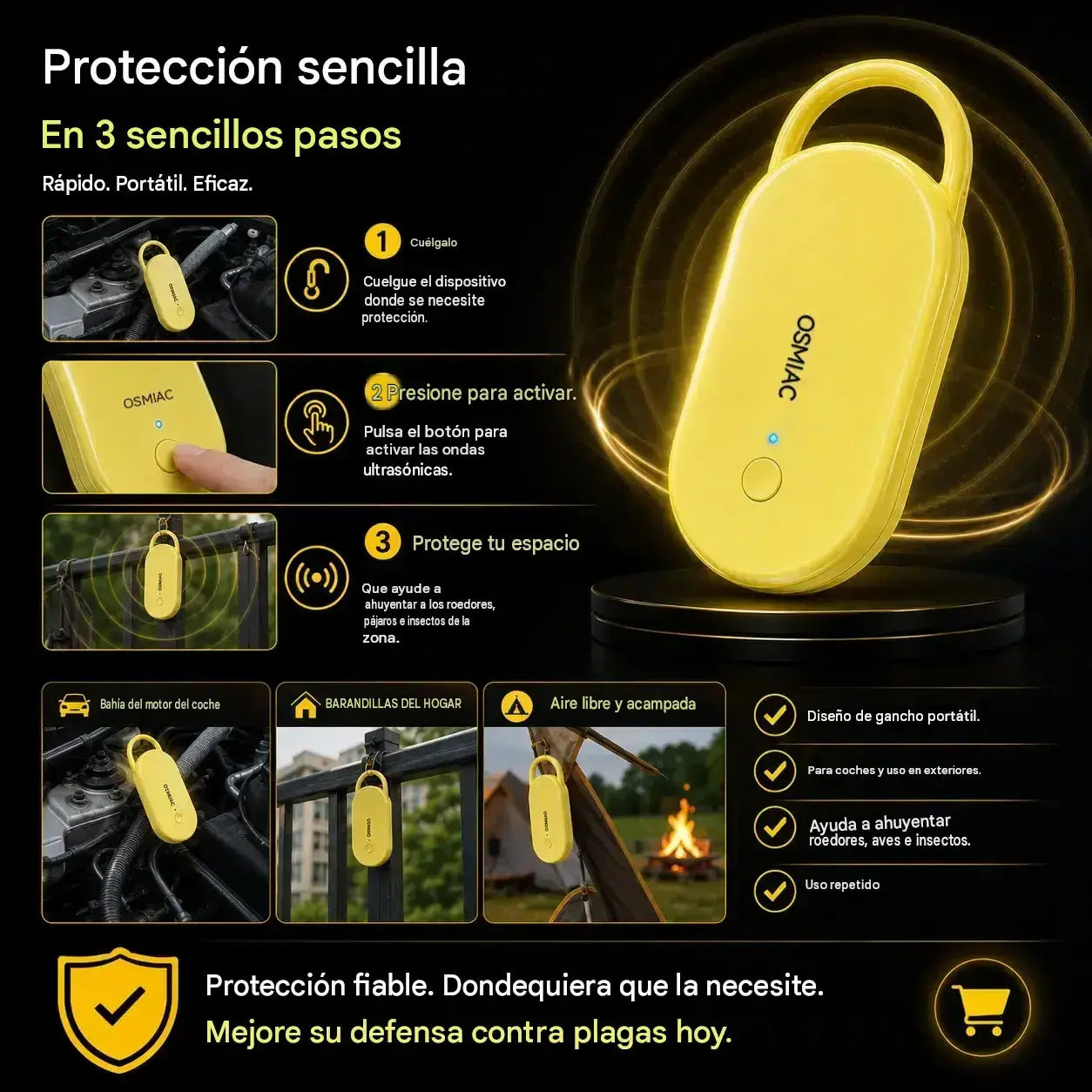 【Compra uno y llévate otro gratis】🛡️ Alarma portátil para ratón: Alarma ultrasónica 🐭