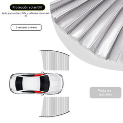 🔥【Juego de 4 piezas】 Cortina parasol con riel deslizante para ventana de coche y aislamiento térmico