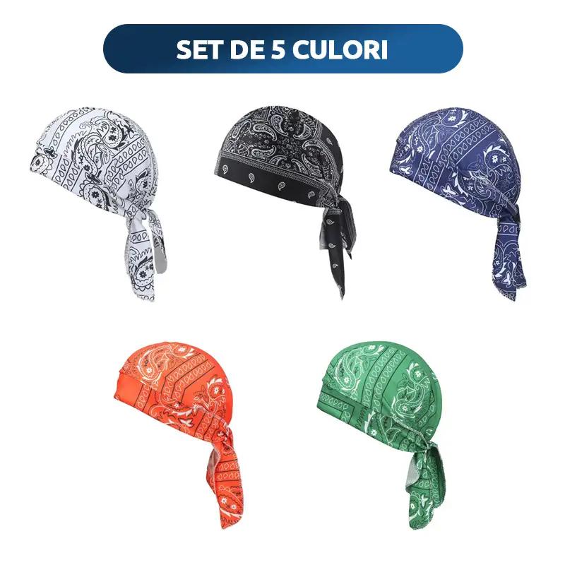 🏝【Paquete de gran valor – 5 piezas】Elegante sombrero/pañuelo para la cabeza de estilo retro hecho de seda transpirable