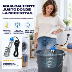 ♨️【Apagado automático】 Calentador de agua eléctrico de inmersión en espiral de acero inoxidable