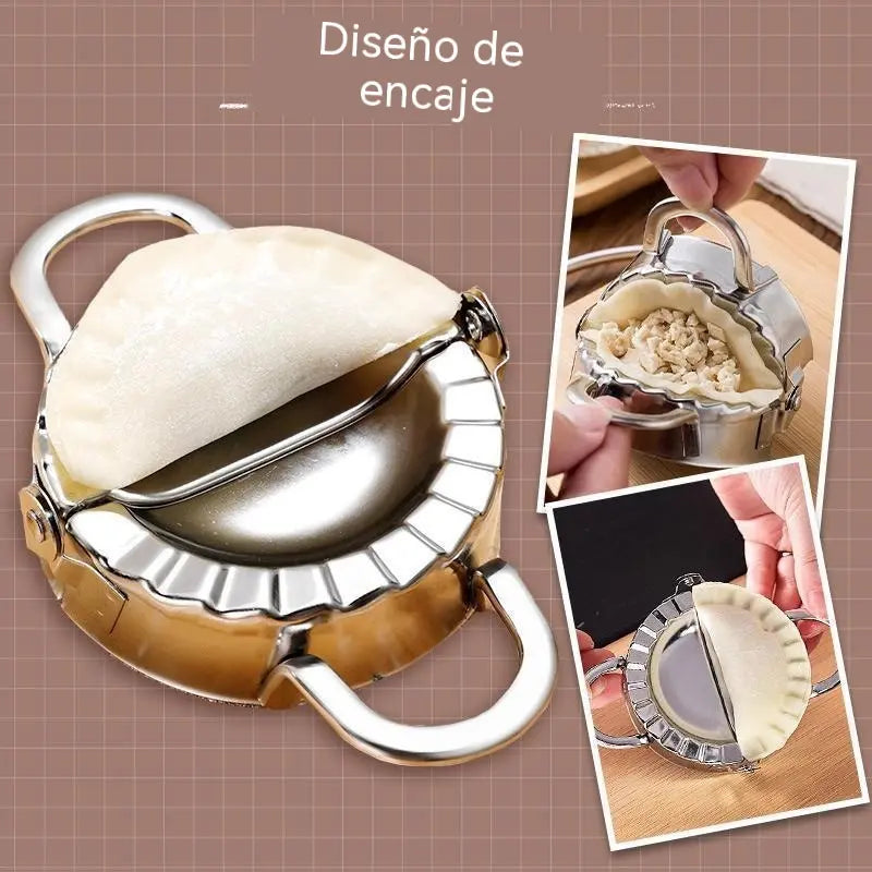 🥟Cortador 8,5 cm + Molde para dumplings 8,5 cm✨ ¡Dumplings caseros con un acabado perfecto en minutos!✨ Acero inoxidable de grado alimentario