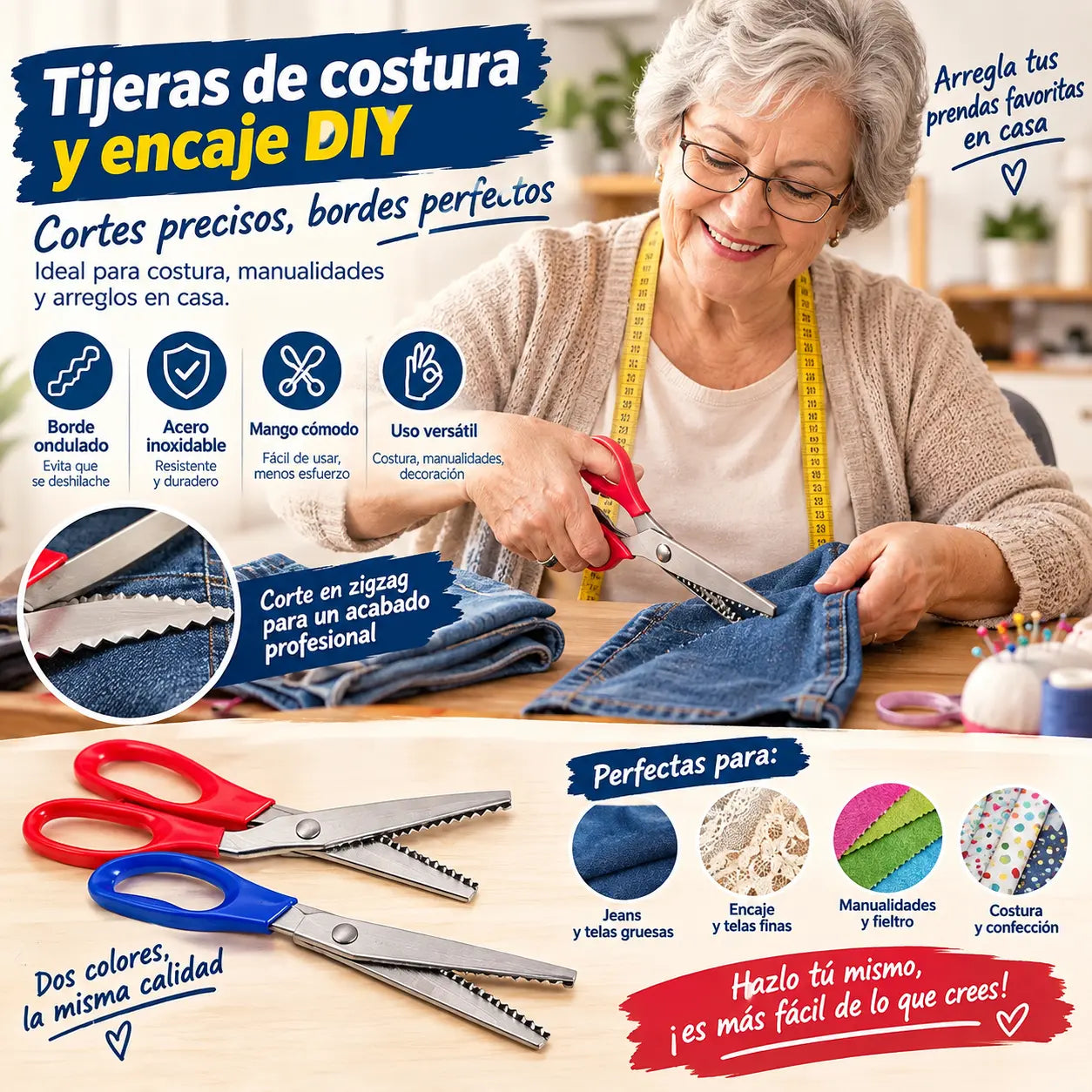 ✂️✨ Tijeras de costura y encaje DIY 🧵💖 Corte preciso y fácil en todo momento, ayudándote a crear tus propias obras maestras 🎀🌟