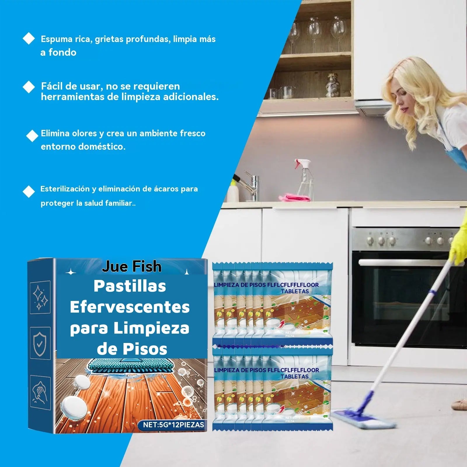 ✨【50%OFF】 Pastillas Efervescentes para Limpieza de Pisos – Brillo Instantáneo sin Esfuerzo