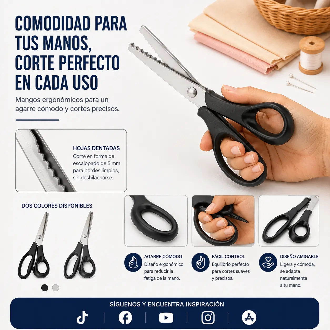 ✂️【Compra 1 y llévate 1 gratis】 🧵 Corta varias capas sin fatiga en las manos: tijeras de zig-zag de acero inoxidable de alta calidad. Diseño ergonómico con empuñadura suave. Envío gratuito al Reino Unido.