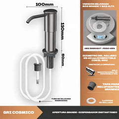 Dispensador de jabón y detergente integrado para fregadero de cocina, fabricado en acero inoxidable de primera calidad, con tubo extensible directo al cristal y bola de gravedad 304, bombeo rápido.