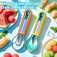 🍉🔥 Juego de sacabolas de fruta 3 en 1: una herramienta de cocina práctica ✨