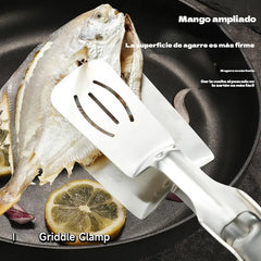 👨‍🍳Pinzas de acero inoxidable 304 para freír filetes y pescado en sartén.